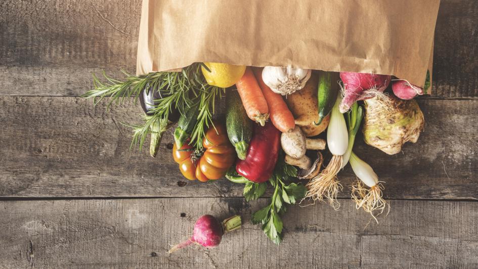 bag of vegetable on table