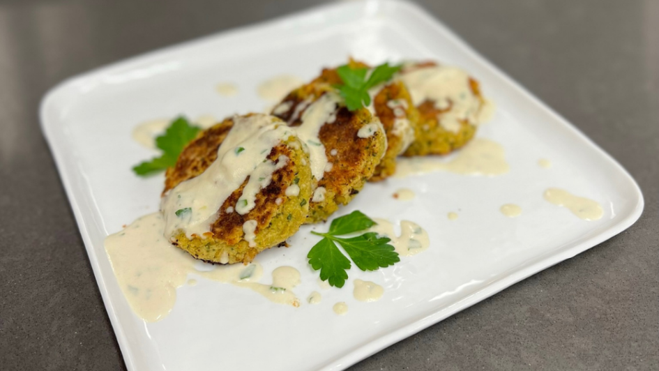 millet falafel on a plate