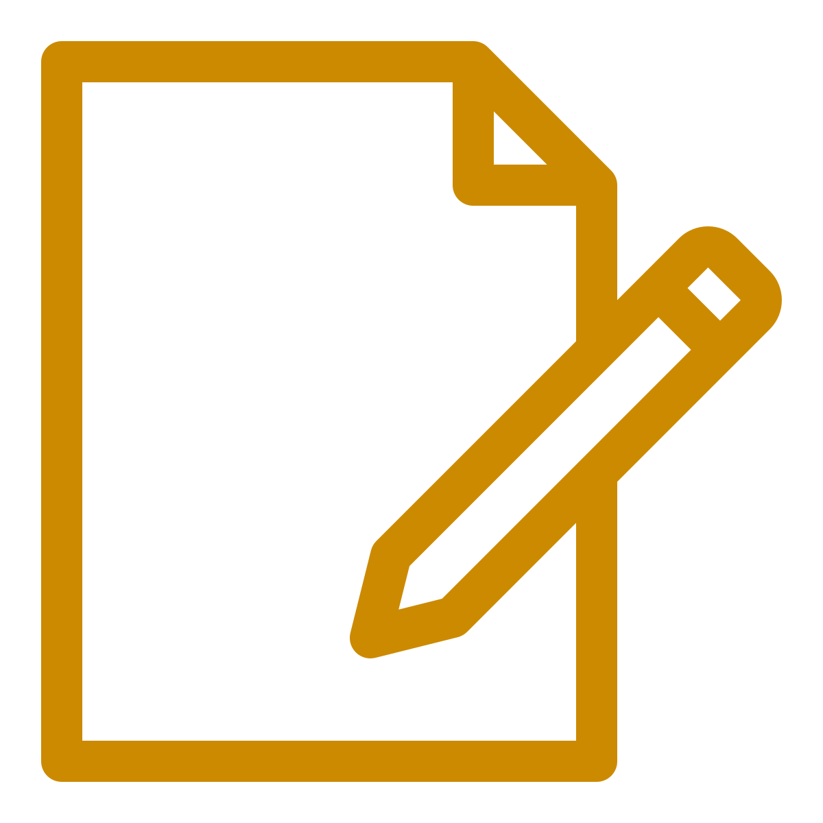 paper and pencil icon in turmeric