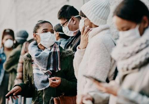 students with masks