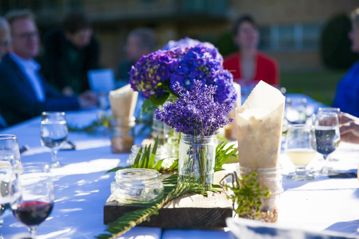 bouquet on table at event