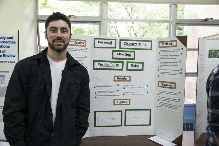 Student with poster