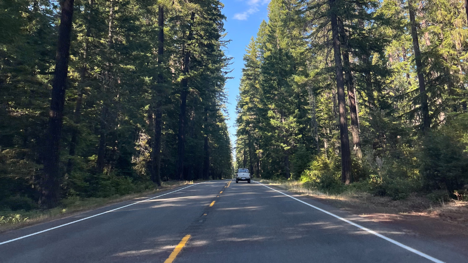 driving along a highway