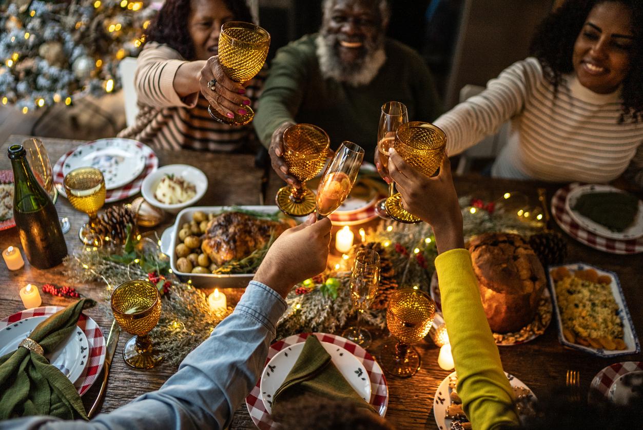 A family gathers for a nourishing holiday dinner